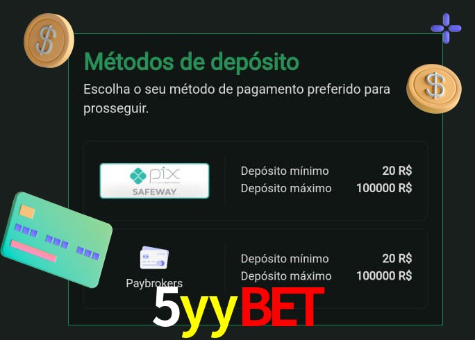 O cassino 5yybet oferece uma grande variedade de métodos de pagamento